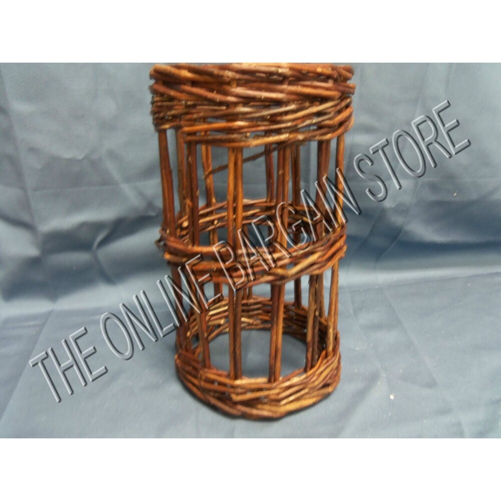 Pottery Barn Rustic Woven Willow Vase Sleeve Container Flowers Holder Medium
